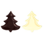 Set of Christmas Trees chocolate decorations for festive desserts