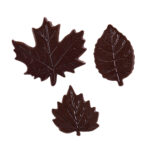 Leaves from dark chocolate