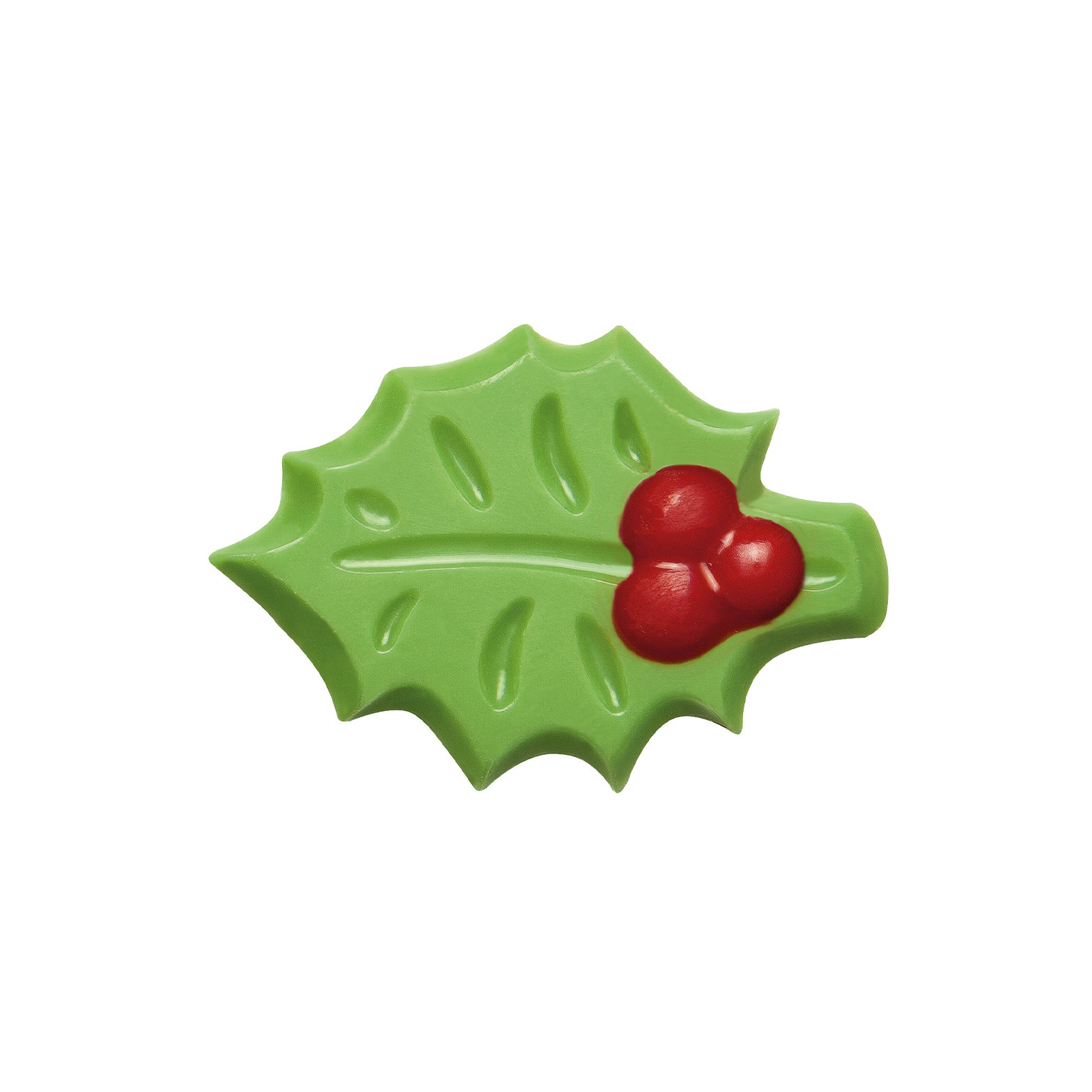 Holly leaf green chocolate decoration for Christmas treats