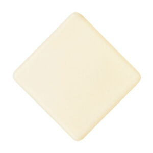 Rhombus white chocolate with printed logo decoration