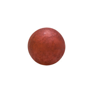 white chocolate ball covered with a coat of metallic claret-red colour.