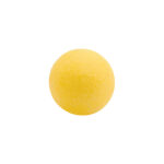 white chocolate ball covered with a thin coat of velvety yellow pigment.