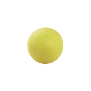 white chocolate in the shape of a 27 mm ball covered with a bright lime colour.