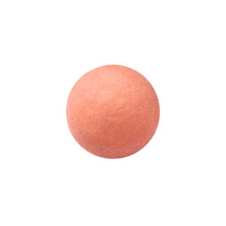 white chocolate ball covered with an intense peach color