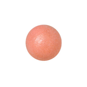 white chocolate ball, dyed in a shiny peach color